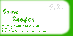 iren kapfer business card